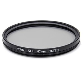 vhbw Universal Polarising Filter for Camera Lenses with 67 mm Filter Thread - Circular Polarising Filter (CPL), Black