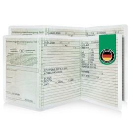 Falkenhorn® Vehicle Registration Document Cover - Transparent Car Registration Document Cover - 3-Piece Protective Cover for Vehicle Registration Certificate - Pack of 2 - Crystal Clear & Document
