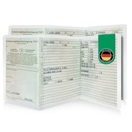 Falkenhorn® Vehicle Registration Document Cover - Transparent Car Registration Document Cover - 3-Piece Protective Cover for Vehicle Registration Certificate - Pack of 2 - Crystal Clear & Document