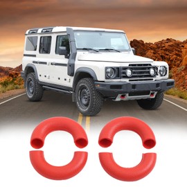 Tumukiw - 4 fundas de gancho de remolque compatibles con accesorios INEOS Grenadier 2020-2024, gancho de remolque delantero y trasero, protector de manga de goma (rojo)