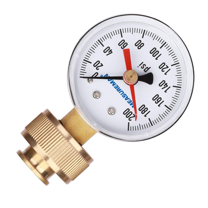Measureman 2" Water Pressure Test Gauge, 3/4" Female Hose Thread,