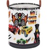 Race Car Round Waterproof laundry basket,Fire Decor for Boys Room,Kids