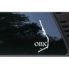 OBX w Islands - 3 1/2" x 8" die Cut Vinyl Decal/Bumper Sticker for Cars, JDM, Trucks, Windows, Boats, Tool Boxes, etc Made and Ships from The USA!