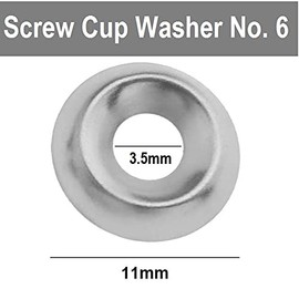 TERF® 100 Pcs Nickel Plated Screw Cup Washer Size No. 6 Countersunk Screw Surface Finishing Cup Washers Gauge Size No. 6g