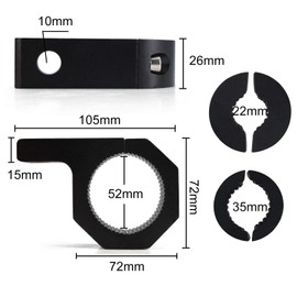 X-STYLE Work Light, Aluminum Bracket, Φ0.9 - 2.0 inches (22 - 52 mm), Mounting Parts, Sandwich Type, Handlebar, Tube, Stand, Clamp, Motorcycle, Headlight, Auxiliary Light, Work Light, Deck Light,