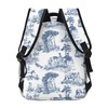 moremohome toile print backpack,coquette backpack,trendy backpack,aesthetic backpack,french style blue and