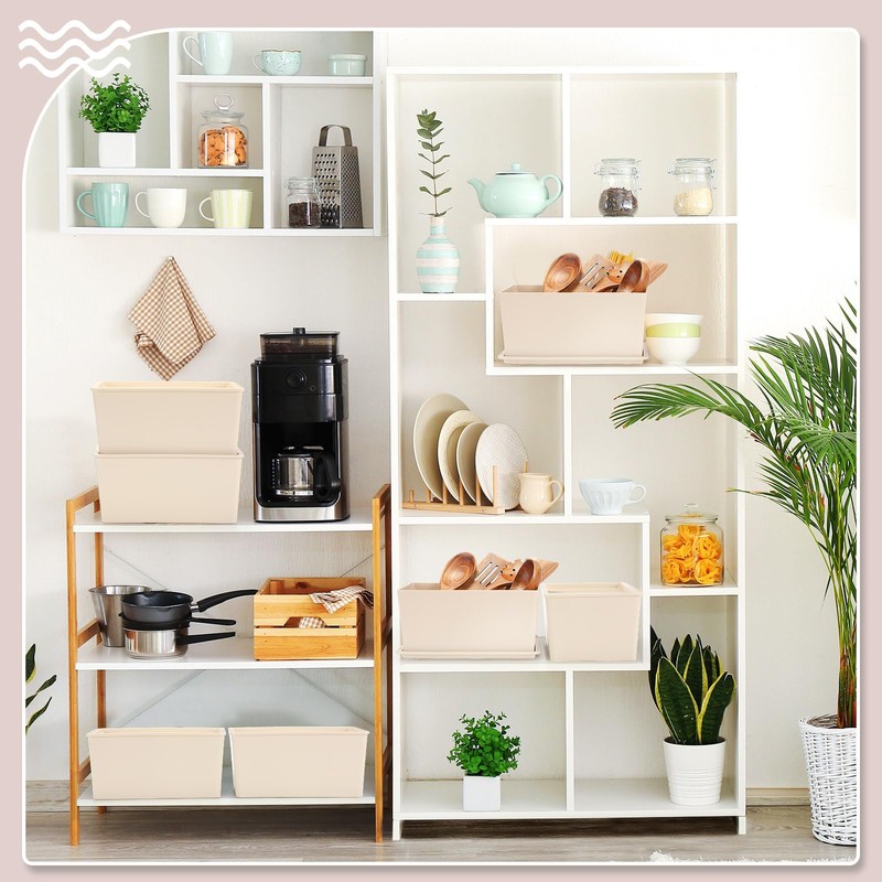6 Pcs Storage Bins with Lids Small Plastic Storage Containers