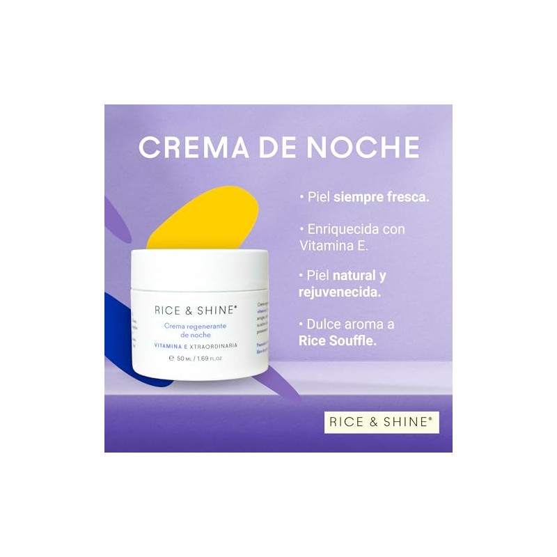 Rice Shine Crema Facial Regen Noche Aceite Germen Arroz Skin