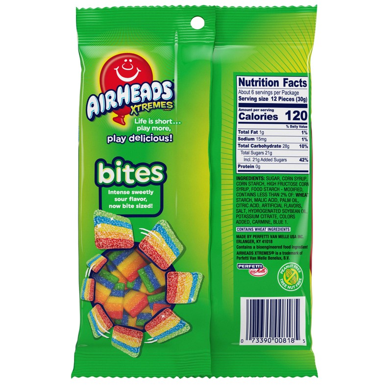 Airheads Xtremes Sweet and Sour Candy Bites, Chewy Candy Bag,