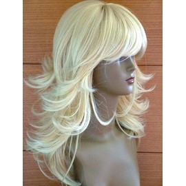 Forever Young Ladies Full Fringe Long Layered Style Light Blonde Mix Fashion Wig