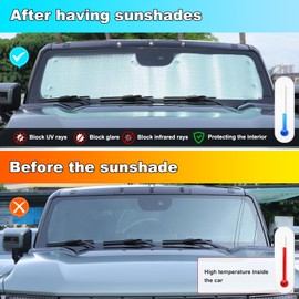 for Hummer EV Accessories 4 Piece Sunshade Roof 1 Piece Front Windshield Sunshade,Compatible with Hummer EV 2024+ Sunshade Windshield and Sunroof, Foldable Car Sun Shade Blocks Sun Rays (Style A)