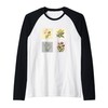 Vintage Flower Design Distressed Raglan Baseball Tee