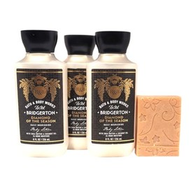 Bath and Body - Diamond Of the Season - Gift Set - Full Size - Body Lotion - 3 Pack with Rosebud Ranch Goat Milk Soap Sample