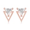 Simple Geometric Triangle Rose Gold Stud Earrings-Hypoallergenic Triangle Zircon Minimalism