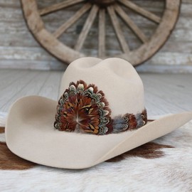 Willow Lane Hat Co. Feather Hat Band for Western Cowboy Hats, Fits Smaller Styles - Rowan (short)