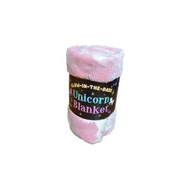 Buddy & Barney Glow-in-the-dark Unicorn Blanket - Soft cosy fleece, multicoloured and machine washable, unisex kids, gifts for kids, all seasons and cosy, throw for bed sofa