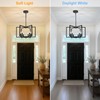 Black Farmhouse Chandelier, 6 Light Geometric Dining Room Light Fixture,