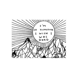 Funny Humorous 'David Shrigley So Hungover' Novelty Postcard