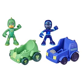PJ Masks Gecko vs Night Ninja Vehicles Battle Pack Preschool Toy, Vehicle and Figure Set for Children from 3 Years, F2841, Multicoloured
