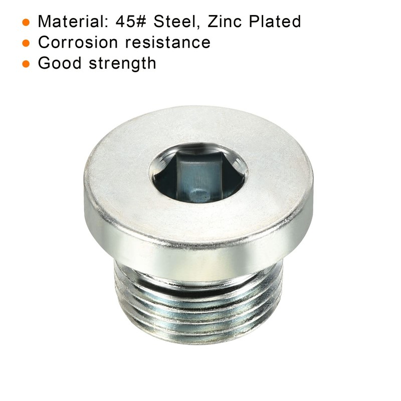PATIKIL M18*1.5 Internal Hex Head Pipe Fitting Plug, Male Thread