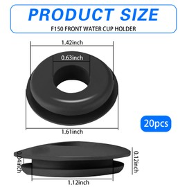 Arwrilt 20 PCS Glad Hand Seals, Thickened Rubber Gladhands Grommets, Seal Washers Grommets Round Gaskets Replacement Parts for Semi Trucks Trailers Tractors (Black)