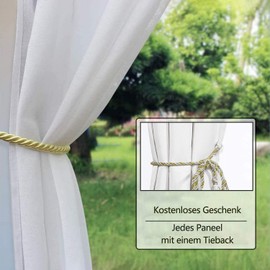 Comlax Outdoor Curtains - Waterproof Outdoor Curtain Balcony Patio UV Protection and Windproof, Privacy Screen Curtains for Porch / Gazebos, 1 Piece, White, 132 x 215 cm