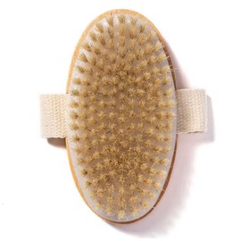 Oona Nami Style Körperpeelingbürste aus Naturholz – Wildschweinborsten für trockenes Bürsten, Detox Haut, Anti-Cellulite, stimuliert die Durchblutung, entfernt abgestorbene Hautzellen
