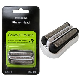 Upgrade 21S/32S Series 3 Shaver Foil & Cutter Cassette For Br-aun Series 3 21S 32S 3000s, 3010s, 3040s, 3050cc, 3070cc, 3080s, 3090cc Silver