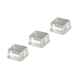 Self-Stick Square Rubber Bumper Pads for Furniture and Electronics .780" inches (19.8 mm) x .380" inches (9.7 mm) - 25 Pack - BS04 Clear