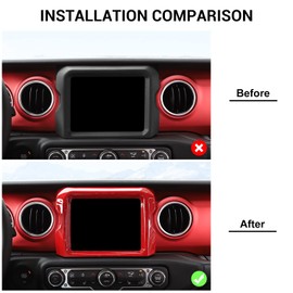 8.4" GPS Navigation Panel Frame Cover Trim for 2018-2022 Jeep Wrangler JL JLU & 2020+ Gladiator JT (Red)
