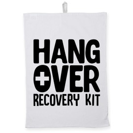 Hippowarehouse Hangover Recovery Kit Tea Towel Eco Printed Dish Cloth Kitchen accessory 50cmx70cm 100% Cotton