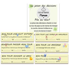 Geschenk zur Geburt – Entscheidungsmarken für Eltern oder Mama mit 24 guten jungen Eltern, ideal für Babyparty, Ankündigung der Schwangerschaft, Geschenk für junge Mama