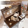 Decomax Farmhouse Coffee Bar Cabinet with Sliding Barn Door -