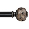 USFOOK Black Curtain Rods for Windows 72 to 144 Inch,