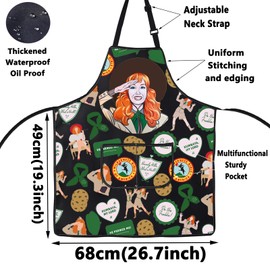 WZMPA Troop Beverly Hills Kitchen Apron Phyllis & Virda Fans Gift Wilderness Girls BBQ Apron Beverly Movie Inspired Gift, He Permed Me Ap, Medium