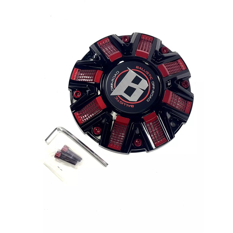 Ballistic Off-Road Wheel Center Cap Gloss Black/Red CAP OR-D2 CAP