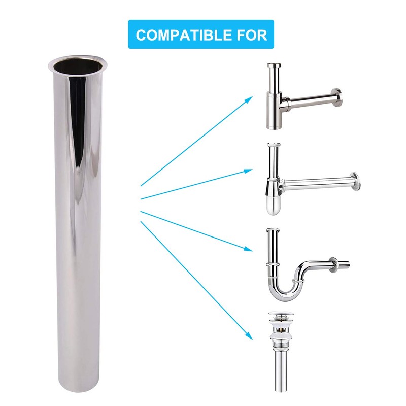 Brass Immersion Pipe 300 mm for Siphon, Keymark Extension Pipe