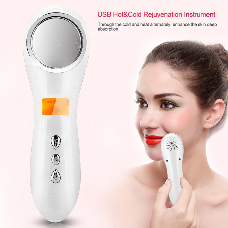 Protable USB Hot&Cold Rejuvenation Instrument Face Beauty Machine Beauty Massager