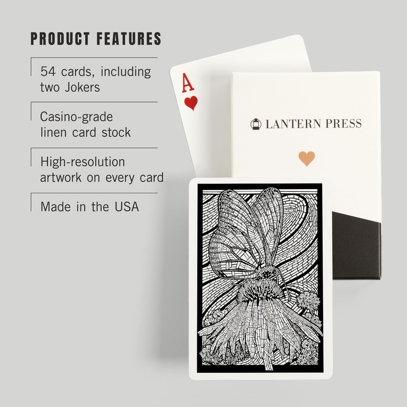 Lantern Press Monarch Butterfly, Coloring Book (52 Playing Cards, Poker