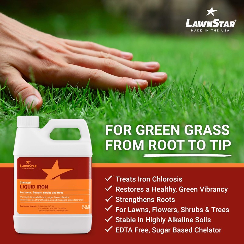 LawnStar Liquid Iron (32 OZ) for Plants - Multi-Purpose, Suitable