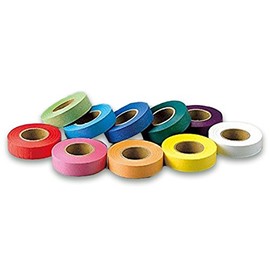 Kurasawa Paper Tape, Set of 10 Colors, Approx. Width 0.7 inches (18 mm) x Length 10.5 ft (28 m), Made in Japan, No Glue