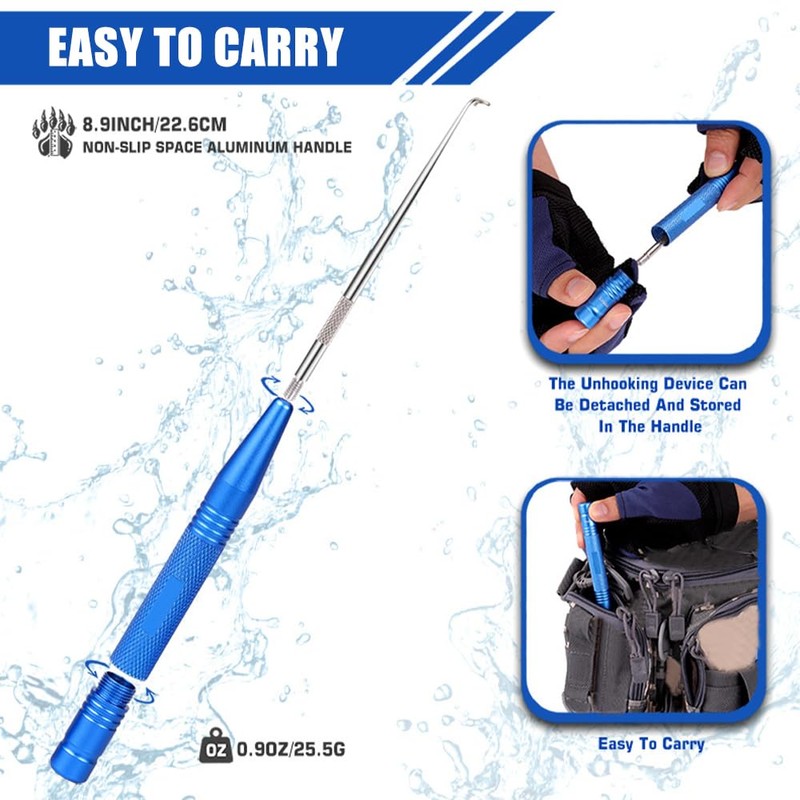 Fish Hook Remover, 3pcs Stainless Steel Fishing Unhooking Extractor Equipment,