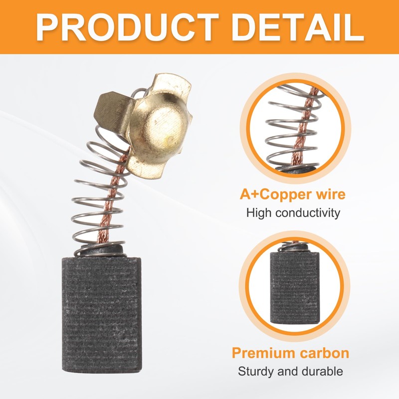 sourcing map 8 Pack Carbon Brushes Set Replaces 14x10x7mm for
