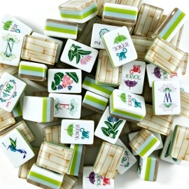 ,American Mahjong Set with 160 Tiles, Custom 4-Layer Mahjong Tiles,Acrylic Luxury Mahjong,Palm Royale Mahjong TilesColor: Pink Paris