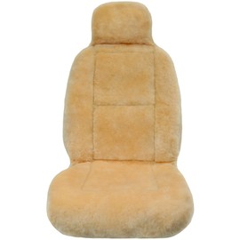 Eurow Australian Merino Sheepskin Car Seat Cover, Plush Universal Fit for Most Vehicles, Summer Cool & Winter Warm, Side Airbag Safe, Easy Installation, 56 x 23 Inches, Single Seat, Beige