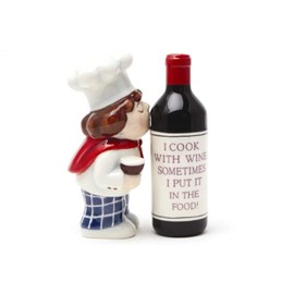 Pacific Giftware Wine Chef Waiter Magnetic Salt & Pepper Shakers