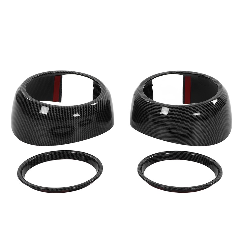 4pcs Carbon Fiber Style Door Midrange Speaker Cover Trims for