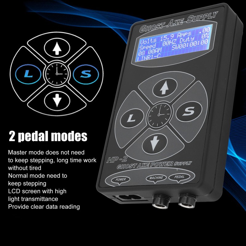 Tattoo Power Supply LCD Screen 2 Pedal Modes Timing Good
