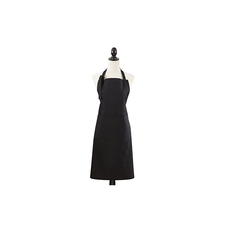 SARO LIFESTYLE Apron Collection Classic Cuisine Denim Apron/2443.BK01, Full, Black