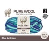 Yatsal Premium 3-Ply Pure Wool Yarn 50 g, Blue/Green